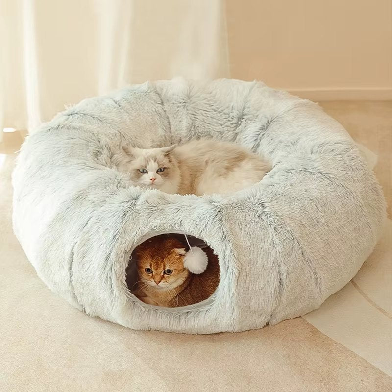 Elevyt Mist Plush Bed with Attached Tunnel