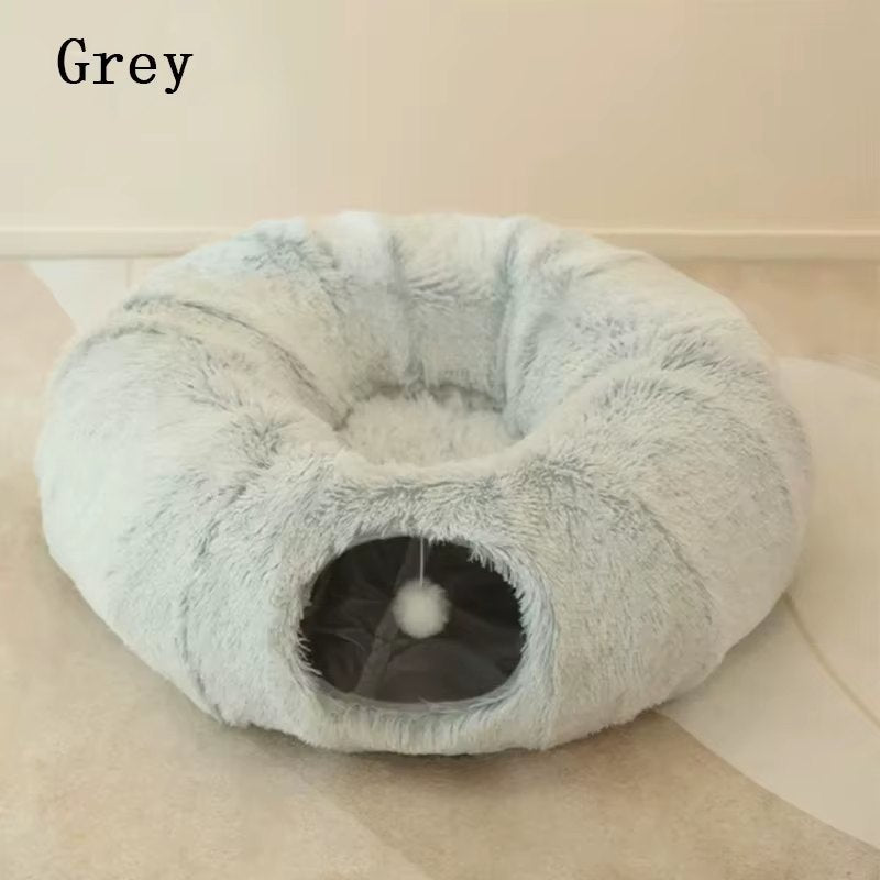 Elevyt Mist Plush Bed with Attached Tunnel