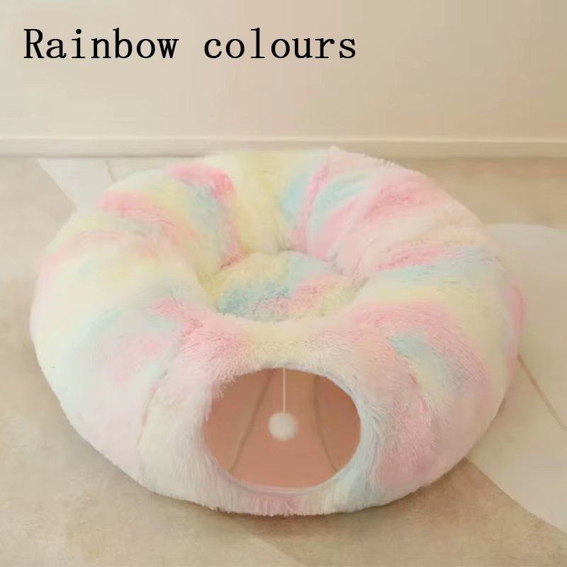 Elevyt Mist Plush Bed with Attached Tunnel