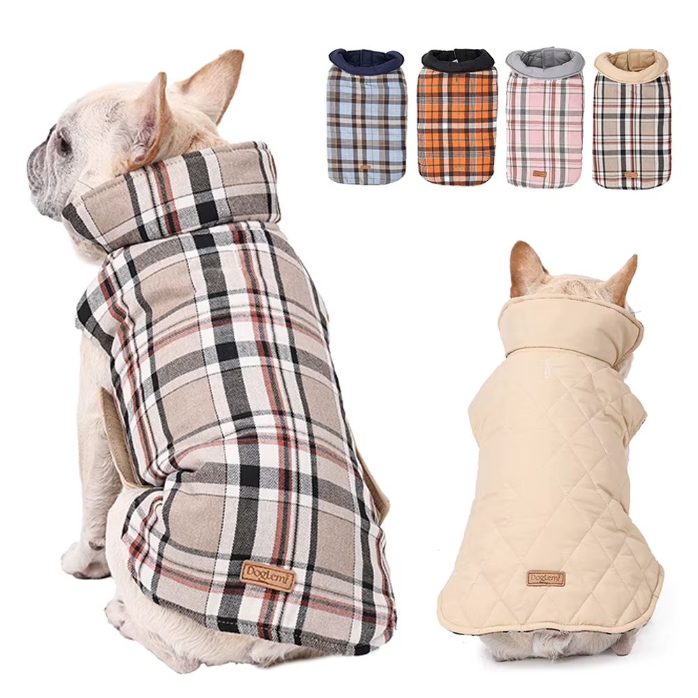 Elevyt Mist Reversible Checked Dog Coat